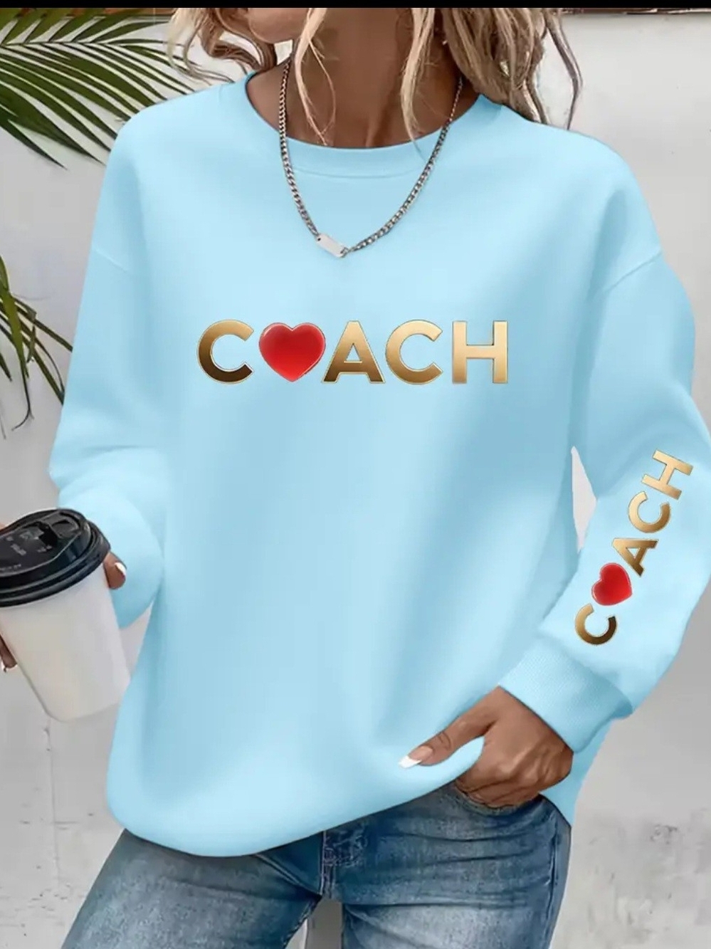Women's Light Blue Logo Sweatshirt